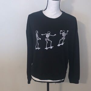 Shein Black Skeleton Graphic Woman’s pullover Sweater